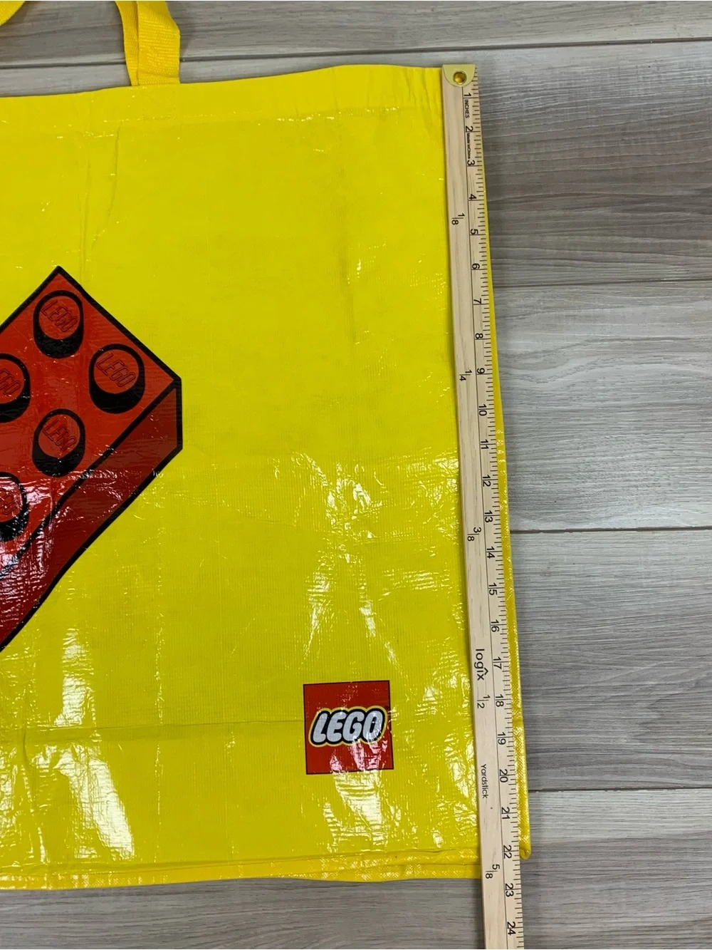 Large LEGO Yellow Logo Shopper Tote  29x 22 1/2”x 8” NWT